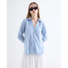 SEVEN SEVEN - Blusa Para Mujer Manga Larga Color Celeste Marca #28124138