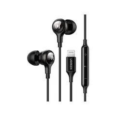 UGREEN - Audifonos Cable Lightning Certificados Mfi Hifi Negro