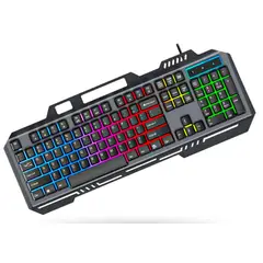 INNOVA - Teclado Gamer K-3000 Rgb Panel Metálico Teclas Suspendidas Sensación Mecánica