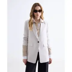 SEVEN SEVEN - Blazer Amplio Con Bolsillos Para Mujer Blanco