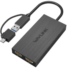 WAVLINK - Adaptador USB-CA a HDMI Dual 4K