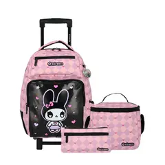 SAMSONITE - Set Xtrem Morral Con Ruedas + Cartuchera + Lonchera Gato