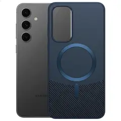 GENERICO - Case Estuche Carbono Carga Magnética Compatible Samsung S24 FE Azul