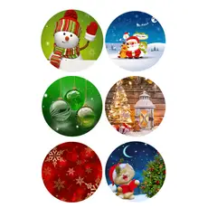 GENERICO - PORTA VASOS NAVIDEÑO EN MADERA MDF CON IMAGEN DIGITAL LAMINADA 6 UNIDADES