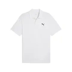 PUMA - Camisa Tipo Polo Ess Small Log Pique Blanco Hombre