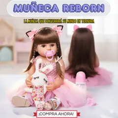 LA MUÑECA - MUÑECA BEBE REALISTA CON VESTIDO Y ACCESORIOS DIVERSION INFINITA REGALO NIÑAS
