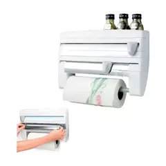 GENERICO - Porta Rollos Dispensador Cocina 4en1 Cortador Aluminio Papel