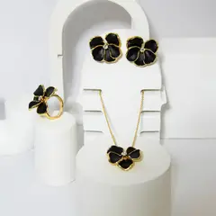 ZYRAL - Set Dorado con Negro Para Dama Marca Ref ZSJC01-46