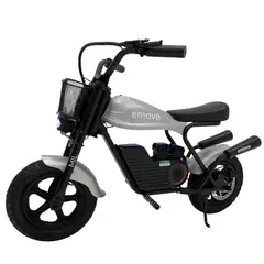 EMOVE - Bicicleta Eléctrica para niños Gris Negro - Mil