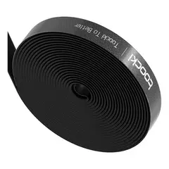 GENERICO - Organizador Cables Sujetador Cinta Velcro 5 Metros Toocki Negro