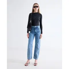 SEVEN SEVEN - Jean Balloon Tono Medio Para Mujer Azul