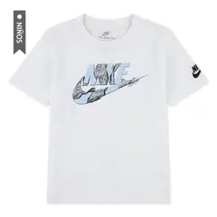 NIKE - Camiseta Nkb Unwrapped Futura Niño-Blanco