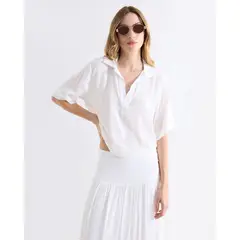 SEVEN SEVEN - Blusa Resort Tejida Para Mujer Crema