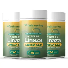 NUTRIPHARMA - Plan 3 Frascos Aceite De Linaza + Omega 3, 6 y 9 Vitalis Navitas