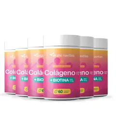 NUTRIPHARMA - Plan 6 Frascos Colágeno Hidrolizado + Biotina Vitalis Navitas