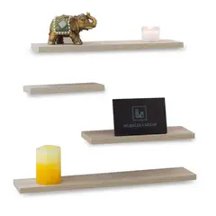 GENERICO - Repisas Flotantes Modernas Flor Morado Set X 4 Un Decoracion Moderna