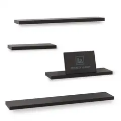 GENERICO - Repisas Flotantes Modernas Negro Volcanico Set X 4 Un Decoracion Moderna