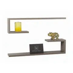 GENERICO - Repisas Flotantes Tipo C Tambo Set X 2 Un Decoracion Moderna
