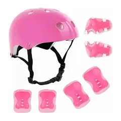 GENERICO - Casco y equipo de protección para patinaje bicicleta sobre ruedas X7 Pcs 4 - 16 años