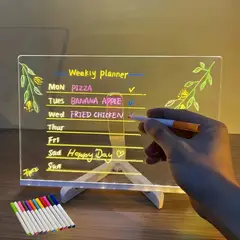 GENERICO - Tablero Luz Led Pizarra Acrilica Luces Neon Didactico Niños