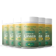 NUTRIPHARMA - Plan 6 Frascos Aceite De Linaza + Omega 3, 6 y 9 Vitalis Navitas