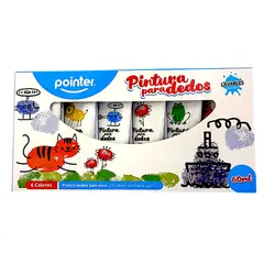 POINTER - Tempera Lavable Para Dedos Escolar 60ml X6 Unidades
