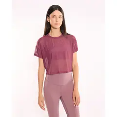 ATMOS - Camiseta Para Mujer Manga Corta Cuello Redondo Color Uva Marca #31090353