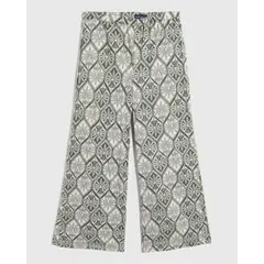 PATPRIMO - Pantalón Estampado Geométrico Ancho Para Mujer Verde