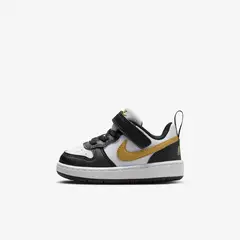 NIKE - Tenis Bebe Court Borough Low Recraft DV5458-008 Negro Dorado