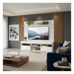 GENERICO - Centro De Entretenimiento Con Panel Madrid De 65¨ Color Bl