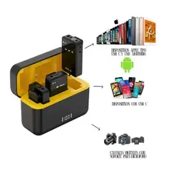 GENERICO - MICROFONO DE SOLAPA RECARGABLE INALAMBRICO TIPO C ANDROID IOS