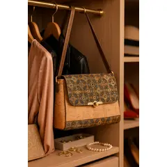 GENERICO - Bolso Cartera Bandolera Mujer En Corcho Natural Ajustable