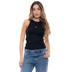 COLOR BLUE - Camiseta Manga Sisa Efecto Canalé