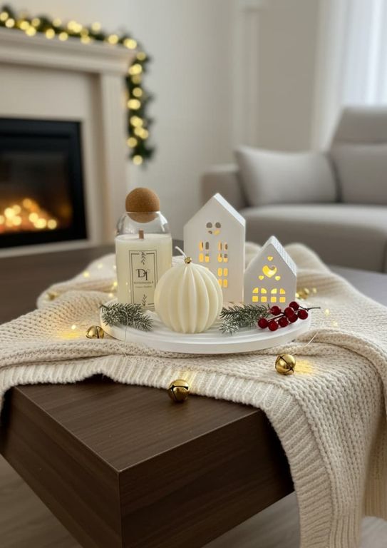 Imagen de Decorativo centro de mesa navideño mueble o espacios moderno minimalista