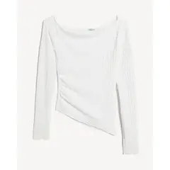 SEVEN SEVEN - Camiseta Ruedo Asimetrico Para Mujer Hueso