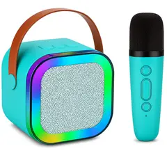 OEM - Parlante Karaoke Portátil Mini Con Micrófono Inalámbrico Bluetooth Azul