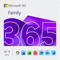 MICROSOFT - Licencia Office 365 Familia KEY 12 Meses 6 Usuarios 30 Dispositivo PIN