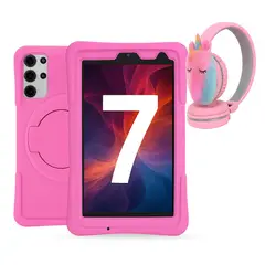 KRONO - Tablet Niñas 7 Pulgadas Sim Card 8GB RAM (4+4) 32GB Android 13 Rosado
