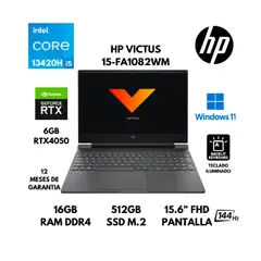 HP - Laptop VICTUS 15-FA1082WM I5 13420H - RAM 16GB - SSD 512GB - RTX 4050 6GB - 15.6" FHD