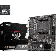 MSI - Tarjeta Madre A520m-a Pro Am4 Matx Ddr4 Hdmi Dvi M2 Negro