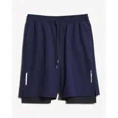 SEVEN SEVEN - Bermuda Deportiva Con Boxer Interno Para Hombre Azul