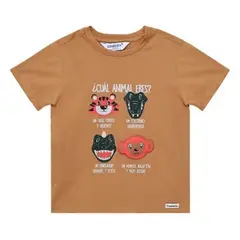 CODELIN - Camiseta MC Con Bordado Interactivo Bebé niño Mostaza Codelín 230728A