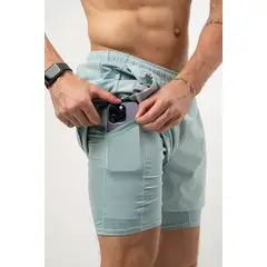 NO RULES - Pantaloneta Running Verde Menta