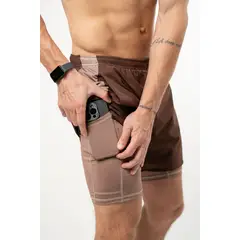 NO RULES - Pantaloneta Running Chocolate