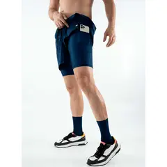 NO RULES - Pantaloneta Running Azul Oscuro
