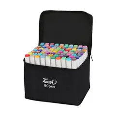OEM - Marcadores Plumones Doble Punta 80 Colores + Estuche