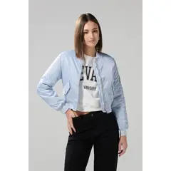 KOAJ - Chaqueta unicolor bomber con acolchado interno y bolsi Mujer