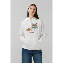 KOAJ - Buzo oversize de Tom y Jerry crema con capota y manga Mujer