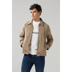 KOAJ - Chaqueta liviana kaki medio con bolsillos y cuello truc Hombre