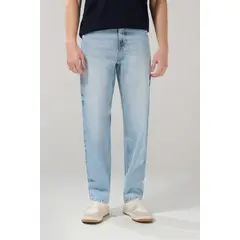 KOAJ - Jean 90´S tiro medio azul con charretera y bota ancha Hombre